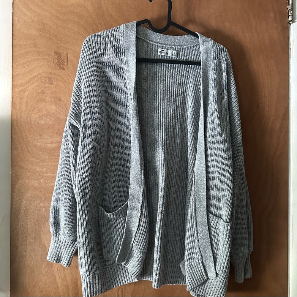 Hollister Gray Chunky Knit Cardigan